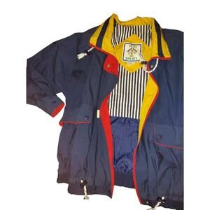 Izzi Spirit Vintage Jacket Women's Size S Blue Red Yellow Lined Waist Length